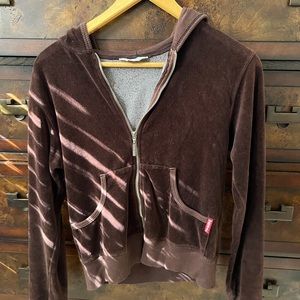 Hard Tail Forever zip-up velour hoodie M